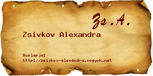 Zsivkov Alexandra névjegykártya